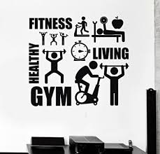 Amazon Com Sport Motivation Fitness Gym Wall Mural Entertainment Vinyl Wall Sticker Home Decor Wall Decals Stickers Room Decoration Wall Art Removable Wallpaper Arts Crafts Sewing