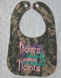 Military Acu Bib I Wear Bows Acu Baby Bib Etsy Army Baby Baby Bibs Military Baby
