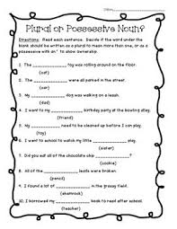 Plural Or Possessive Noun Practice Worksheet Possessive Nouns Practices Worksheets Plurals