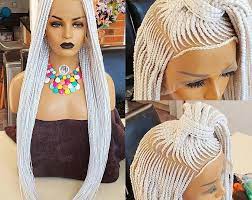 Braided Wig Cornrow White Platinum Blonde Braidwig Etsy Braids Wig Wigs Cornrows