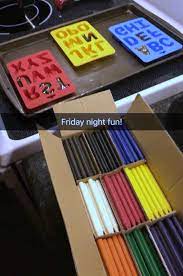 The casting alphabet mold has alphabets and numbers in a reversed manner. Diy Crayon Name Boxes Crafty Morning