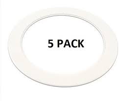 5 Pack White Light Trim Ring Recessed Can 6 Inch Over Size Oversized Lighting Fixture Amazon Com
