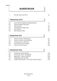 Buku teks menjadi salah satu komponen utama dalam kegiatan belajar mengajar. Buku Sains Komputer Asas Sains Komputer