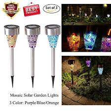 Solar Led Garden Lights Outdoor Stake Lights Solar Mosaic Pathway Lights Stainless Steel Landscap Solar Lights Garden Solar Led Garden Lights Led Garden Lights