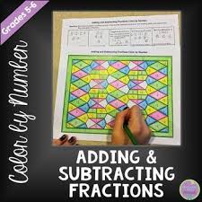In this math coloring sheet, your child can practice his simple addition and subtraction math facts, and color in the apple trees when he's finished. Fraction Addition And Fraction Subtraction Color By Number Coloring Is Great For Students Of All Ag Subtracting Fractions Add And Subtract Fractions Fractions