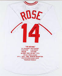 Pete rose also known for his nickname charlie hustle, is a former major league baseball player and manager. Cincinnati Reds Pete Rose Autographed Jersey With Stats Come To The Auction