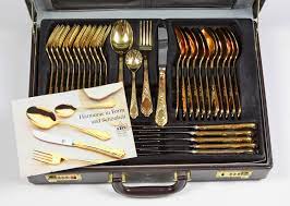 Dispatched with royal mail 2nd class. Luxus Besteck Fur 12 Personen 23 24 Karat Vergoldet Silber Metall Andere Metallgegenstande Auctionet