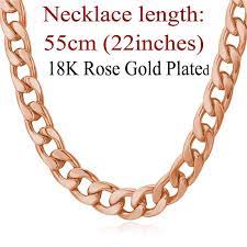 18k Gold Rose Gold Platinum Plated Chunky Carb Cuban Link Chain Necklace Cuban Link Chain Necklaces Chain Link Necklace Platinum Rose Gold