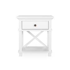 Choose from varying rich timber and metal handle colour finishings. Highland White Bedside Table One Drawer Humble Home