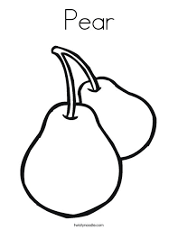 Big and small pear coloring page. Pear Coloring Page Twisty Noodle