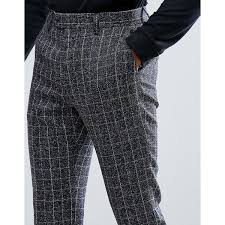 Black And White Check Pants Mens Gianni Feraud Tall Skinny Fit Blue Checked Suit Pants 55 Liked On Polyvore Featuring Men S Fashi Skinny Fit Dress Pants Skinny Dress Pants Mens Tall Pants