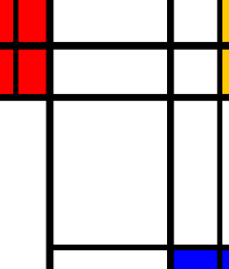 Piet mondrian, composition with red, blue, and yellow, 1930, oil on canvas, 46 x 46 cm (kunsthaus zürich) walking up to piet mondrian's painting, composition with red, blue, and yellow can be a baffling experience (see image above). Computer Sketch Of Mondrian S Composition With Red Blue Yellow And Download Scientific Diagram