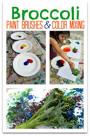I think this craft is super fun and to make it easy for you to follow we have a free template for you to download. Broccoli Painting And Color Mixing No Time For Flash Cards