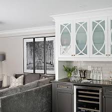 frosted glass mullion bar cabinets
