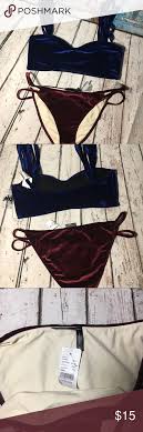 L A Hearts Nwt Wine Velvet Bikini Bottom Bottom Only