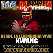 En acción por primera vez en Puerto Rico y desde la legendaria WWF, KWANG  https://youtu.be/3uIU56F2eIA IWA HALLOWEEN MAYHEM este sábado 29 de octubre  a las 8PM en el Acrópolis de Manatí. iwapuertorico.com ·