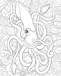 Plus, it's an easy way to celebrate each season or special holidays. A Cute Octopus On The Abstract Background With Ornaments Image For Relaxing Activity A Coloring Book Page For Adults Zen Art Style Illustration For Print Poster Design Royalty Free Cliparts Vectors And Stock Illustration Image 114297605