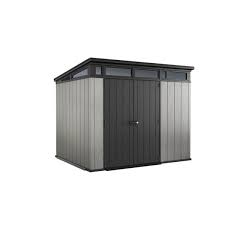This ventilated garden shed is a convenient option for safely stowing away gardening tools, bbqs, lawn chairs and other seasonal items when not in use. Keter 7 Ft X 9 Ft Artisan Storage Shed Lowe S Canada