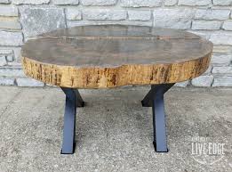 Live edge stump coffee table. Youngmenheaven Live Edge Tree Stump Coffee Table