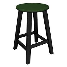 Polywood Contempo 24 In Round Bar Stool Round Bar Stools Outdoor Bar Stools Patio Bar Stools