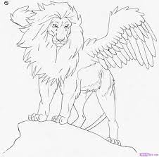 This is really for kids. How To Draw Fantasy Anime How To Draw Teggy The Great Lion Step By Step Gryphons Fantasy Mythical Creatures Drawings Lion Drawing Lion Sketch