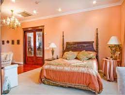 Orange as an accent color Light Peach Bedroom Novocom Top