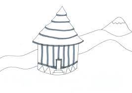 Dessin Case Africaine Dans La Colline A Imprimer Case Africaine Schema De Couleur Coloriage