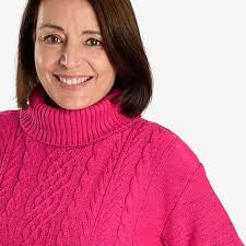 Emma Cable Knit Roll Neck Pullover