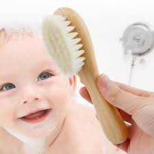 You can simply wet the hair every day during the bath and use shampoo only once a week. 2pcs New Baby Care Pure Natural Wool Baby Wooden Brush Comb Brush Baby Hairbrush Newborn Hair Brush Infant Comb Head Massager Baby Alissa
