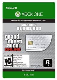 Gta V 5 Great White Shark Cash Card Xbox One Digital Code Xbox One Cash Card Xbox