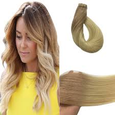 But if you have blonde hair, it could take even longer, because the only thing harder than growing out your hair is growing out your hair while bleaching it on the regular. Googoo Human Hair Extensions Tape In Balayage Ombre Dirty Ash Blonde To Bleach Blonde Seamless Skin Weft Tape In Hair Extensions Remy Real Natural Hair 14inch 20pcs 50g Buy Online In Aruba