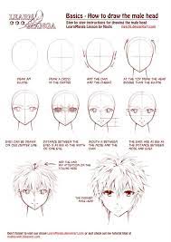 Anime male face 3/4 view drawing step by step. Learn Manga How To Draw The Male Head Front By Naschi Deviantart Com On Deviantart Guy Drawing Anime Drawings Manga Drawing Tutorials