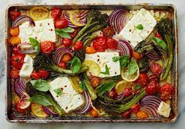Sheet Pan Baked Feta With Broccolini Tomatoes And Lemon Recipe Nyt Cooking