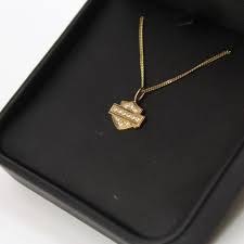 Get it as soon as mon, may 10. 14kt Gold 4 2g Harley Davidson Necklace With Clear Stones In Box Property Room