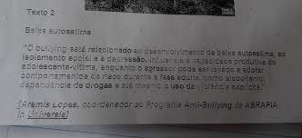 Assim, é essencial diagnosticar a doença e. Me Ajudem A Fazer Um Artigo De Opiniao Tema Baixa Auto Estima Brainly Com Br