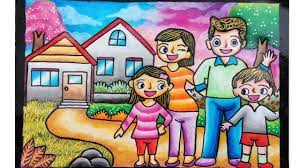 Menggambar tema liburan bersama keluarga. Cara Menggambar Dan Mewarnai Tema Keluarga How To Draw And Color Happy Family By Using Oil Pastel Youtube