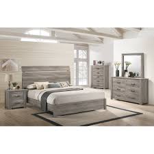 Update your bedroom with a fresh new look. Floren Contemporary Weathered Gray Wood Bedroom Set Panel Bed Dresser Mirror Nightstand Chest On Sale Overstock 30933072