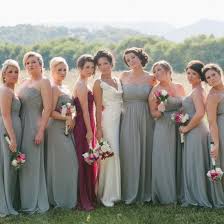 Bridesmaids Groomsmen In Gray Moh In Burgundy Best Man Wears Burgu Hollywood Glamour Wedding Burgandy Bridesmaids Dress Burgundy And Grey Wedding