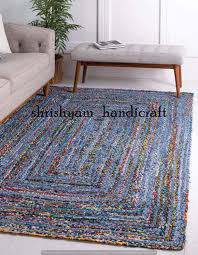 Bohemian Hand Braided Colorful Cotton Chindi Area Rug Multi Etsy Area Rugs For Sale Area Room Rugs Cotton Area Rug