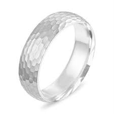 Black And White Gold Mens Wedding Bands Hammered Finish Wedding Band Hammered Mens Wedding Ring White Gold Womens Mens Wedding Rings White Gold Mens Wedding Rings Platinum Matte Finish Wedding Ring