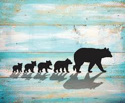 Download Mama Bear Svg Four Cubs Silhouette Clipart Iron On Bear Cub Etsy