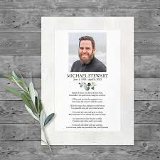 (opens in a new tab or window) cream and navy blue foliage border sympathy thank you card. Funeral Tribute Card Template With Photo And Poem Fig Laurel