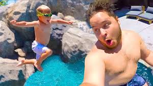 Insane Swimming Pool Jump Tricks Dad Vs Toddler Swimming Pools Crazy Pool Swimming