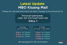 Mbo galaxy cinema is the largest mbo cinema in the ampang region with 10 screens and 1545 seats for moviegoers. Mbo Cinemas Showtime Change For Mbo Kluang Mall Facebook