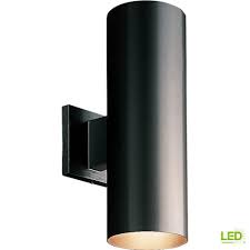 Progress Lighting 2 Light Black Integrated Led 14 In Outdoor Wall Mount Cylinder Light P5675 31 30k Outdoor Sconces Led Outdoor Wall Lights Outdoor Wall Lighting