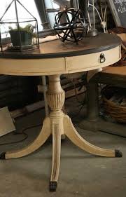 Leather Topped Table Chalk Paint Makeover Painted Furniture Refinishing Furniture Furniture Restoration