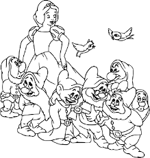 Qui sont les 7 nains, dans le dessin animé blanche neige ? Coloriage Blanche Neige 7 Nains A Imprimer Sur Coloriages Info