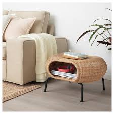 Gamlehult Ottoman With Storage Rattan Anthracite Ikea Storage Footstool Storage Ottoman Furniture Hacks