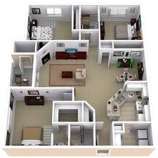 Repined Two Bedroom Apartment Layout 3d House Plans Sims House Plans House Layout Plans