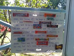 Happy Birthday Wishes For 18 Year Old Cousin My Aunts Neighbors Put This Out For My Cousin This Morning They Are Apparently Awesome Peopl Birthday Card Messages Candy Cards Birthday Message For Friend